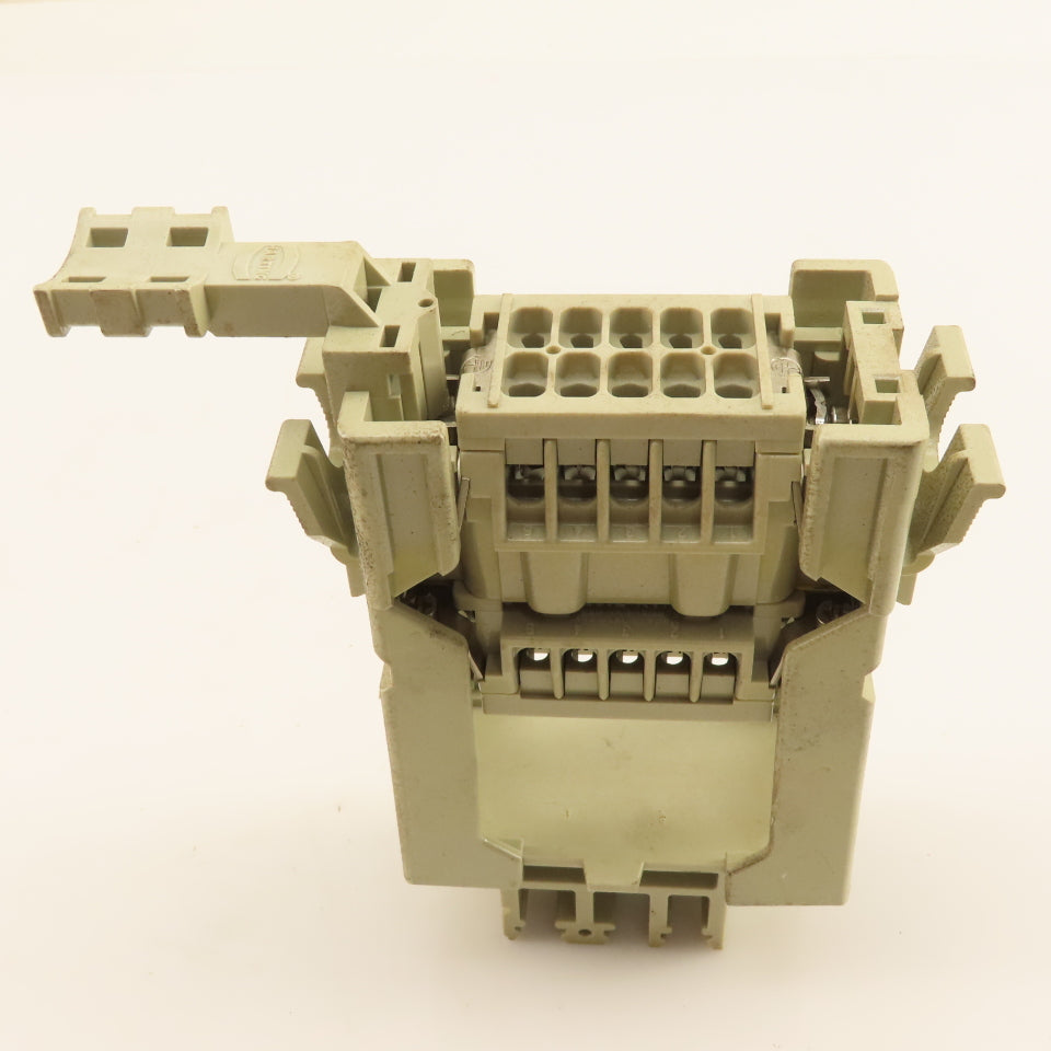 Harting Han-E10F 10 Position 400V 16A Panel Din Rail Connector Male/Female