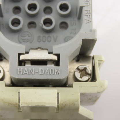 Harting Han-D40F 40 Position 400V 16A Panel Din Rail Connector Male/Female