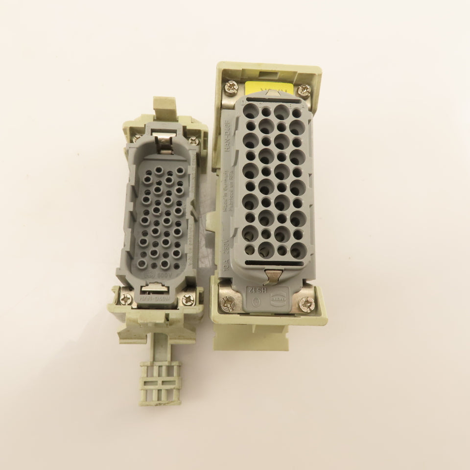 Harting Han-D40F 40 Position 400V 16A Panel Din Rail Connector Male/Female