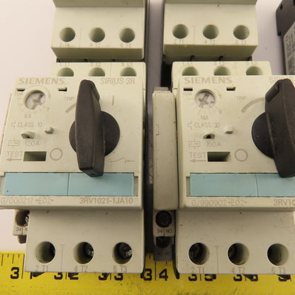 Siemens 3RV1021 Manual Motor Starter Assembly 1.1-1.6A-11-16A Mixed Lot Of 6