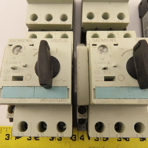 Siemens 3RV1021 Manual Motor Starter Assembly 1.1-1.6A-11-16A Mixed Lot Of 6