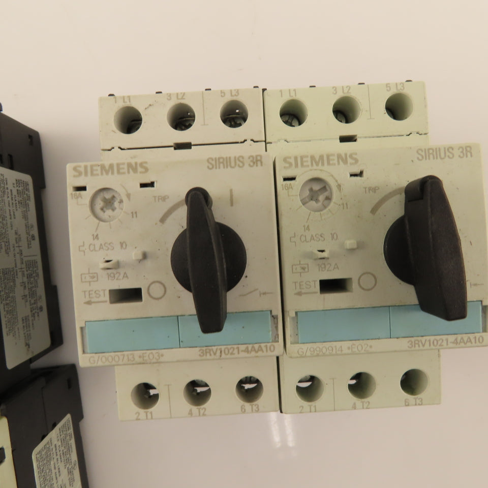 Siemens 3RV1021 Manual Motor Starter Assembly 1.1-1.6A-11-16A Mixed Lot Of 6
