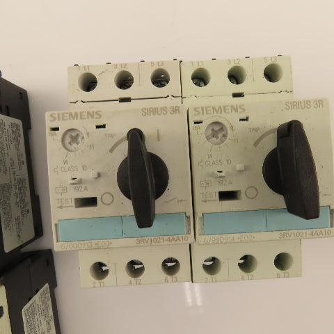 Siemens 3RV1021 Manual Motor Starter Assembly 1.1-1.6A-11-16A Mixed Lot Of 6