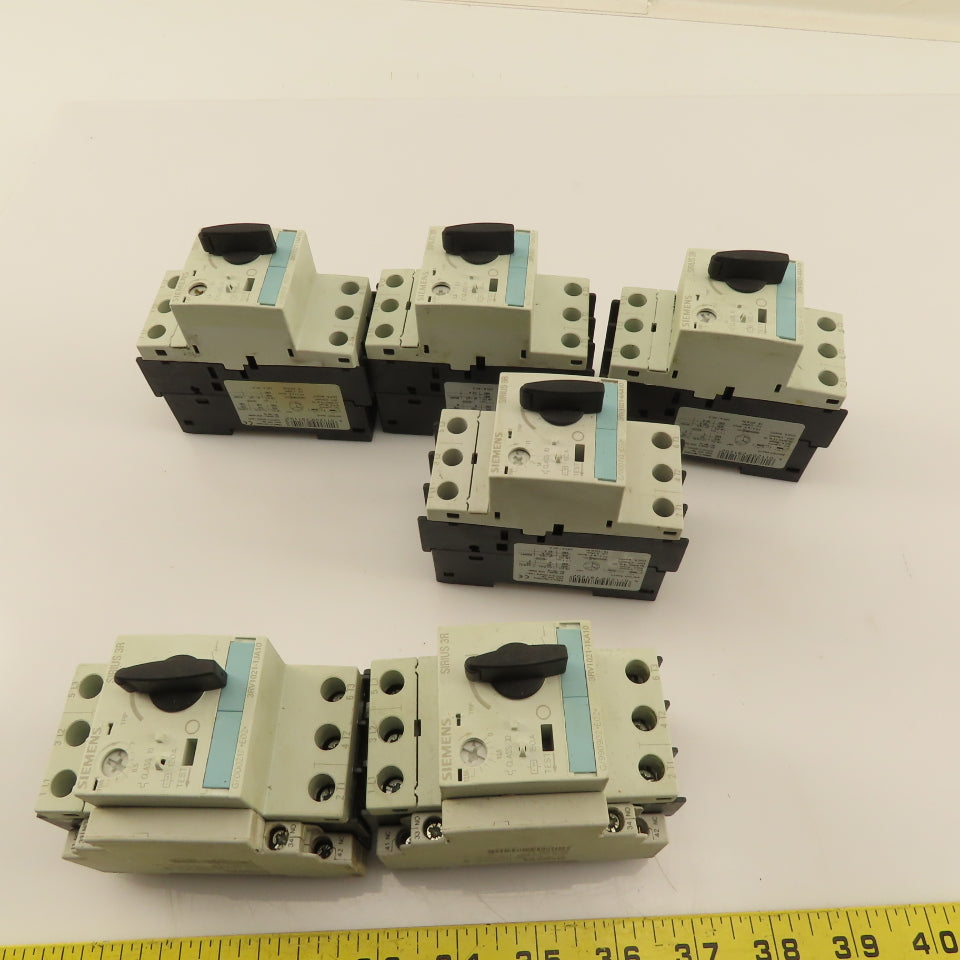 Siemens 3RV1021 Manual Motor Starter Assembly 1.1-1.6A-11-16A Mixed Lot Of 6