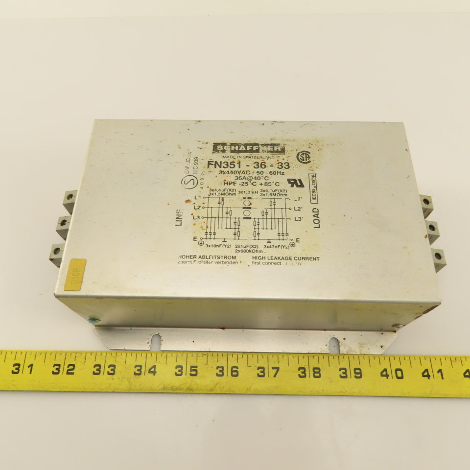 Schaffner FN351-36-33 440V 50/60Hz 3 Pole Power Line Filter