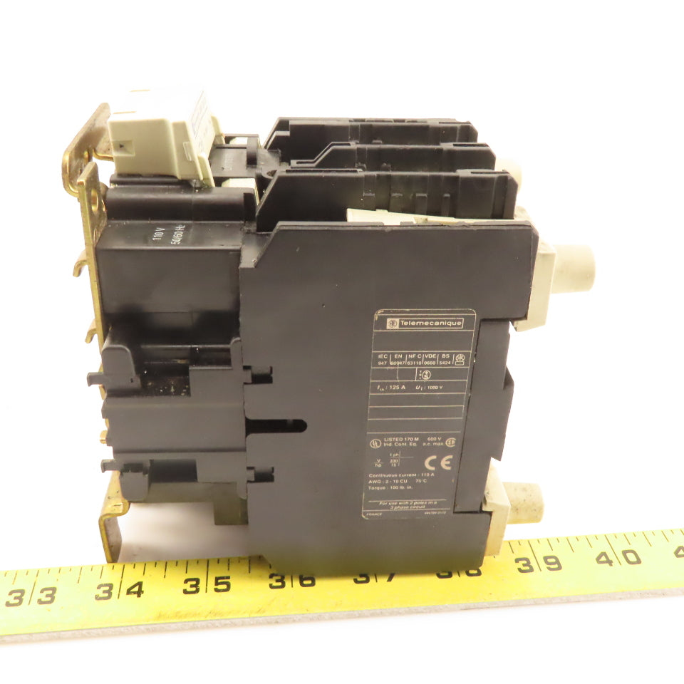 Telemecanique 120A 1000V Contactor Relay 15Hp 110V Coil