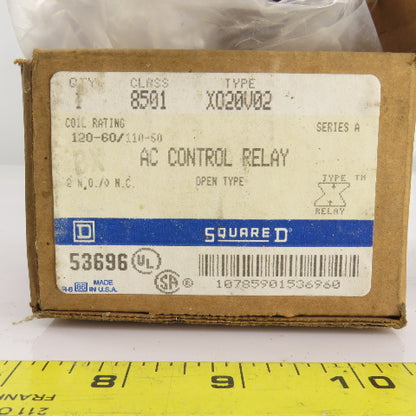 Square D 53696 X020V02 Ser. A Class 8501  AC Control Relay 120V Coil