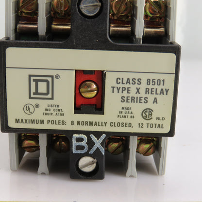 Square D 00122 X030V02 Ser. A Class 8501 AC Control Relay 120V Coil