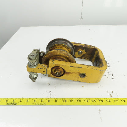 Unmarked Manual Push-Pull Hoist Trolley For 3-1/2" Beam