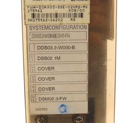 Indramat FWA-DIA03-SSE-02VRS-MS DDS03.2-W030-BE12-01-FW Drive Controller