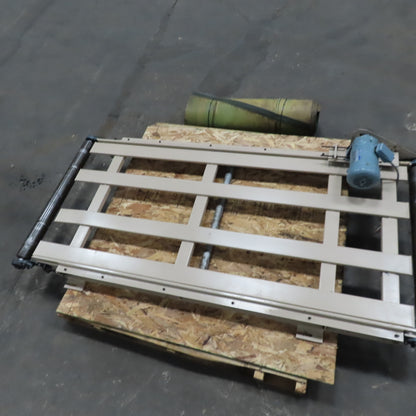 Steel Slider Bed Conveyor 30" Belt 72"OAL 208-230V 3Ph 46FPM