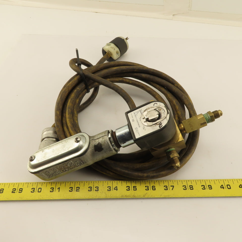 Fluid Control 04F35C1116ACF4C05 1/4" 3 Way Brass Solenoid Valve 120V 50/60Hz