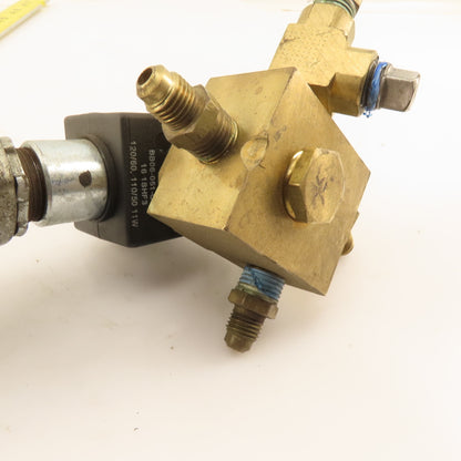Fluid Control 04F35C1116ACF4C05 1/4" 3 Way Brass Solenoid Valve 120V 50/60Hz