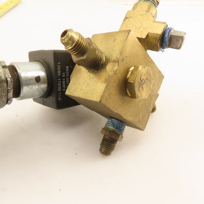 Fluid Control 04F35C1116ACF4C05 1/4" 3 Way Brass Solenoid Valve 120V 50/60Hz