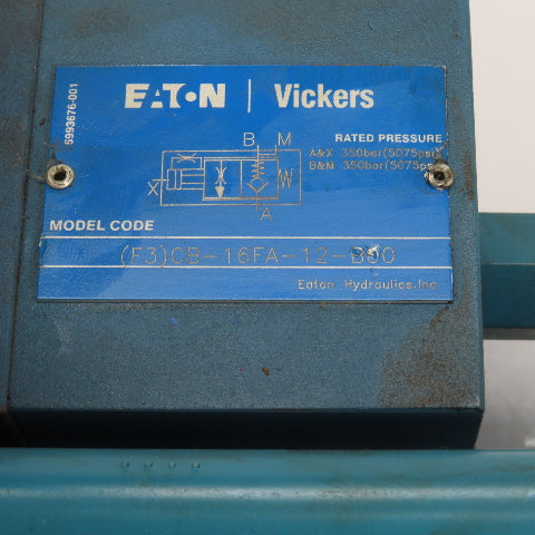 Eaton (F3)CB-16FA-12-B00 Hydraulic Cylinder 12" Stroke W/Counter Balance 5075PSI