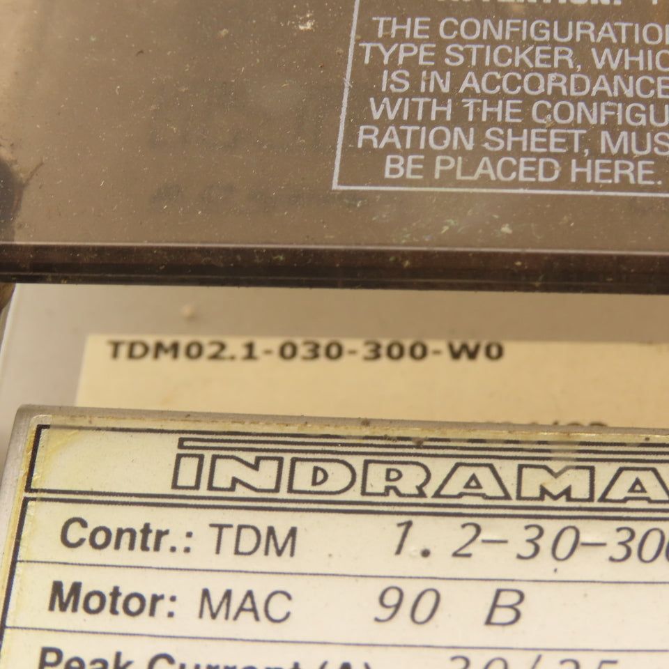 Indramat TDM02.1-030-300-W0 AC Servo Drive 3000RPM MAC 90B 30/25A
