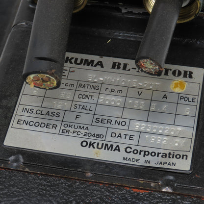 Okuma BL-MH101E-20T 2KW DC Servo Motor 2000RPM 166V 8.4A W/Encoder ER-FC-2048D