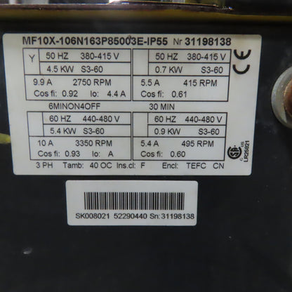 R&M SX Series 2T 2 Speed 40/60FPM Powered Wire Rope Hoist 480V 98.5' Lift