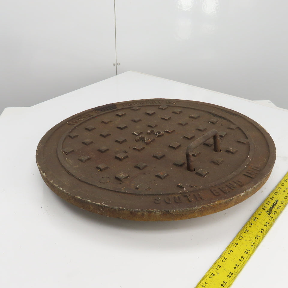 South Bend Foundry Vintage 26" Diameter Cast Iron Manhole Cover #23