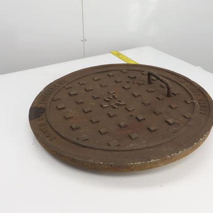 South Bend Foundry Vintage 26" Diameter Cast Iron Manhole Cover #23
