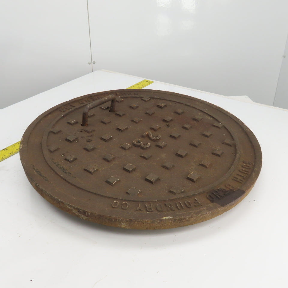 South Bend Foundry Vintage 26" Diameter Cast Iron Manhole Cover #23