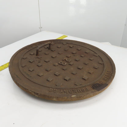 South Bend Foundry Vintage 26" Diameter Cast Iron Manhole Cover #23