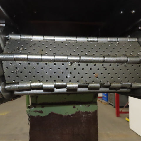 Turbo 112" OAL Incline Chip Conveyor 12" Belt 51 to 57" Discharge 2 FPM 3Ph