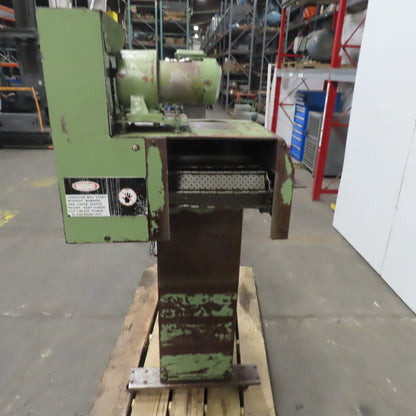 Turbo 112" OAL Incline Chip Conveyor 12" Belt 51 to 57" Discharge 2 FPM 3Ph