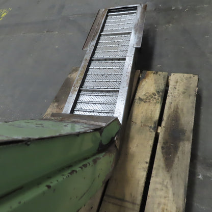 Turbo 112" OAL Incline Chip Conveyor 12" Belt 51 to 57" Discharge 2 FPM 3Ph
