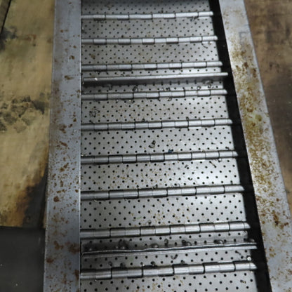 Turbo 112" OAL Incline Chip Conveyor 12" Belt 51 to 57" Discharge 2 FPM 3Ph