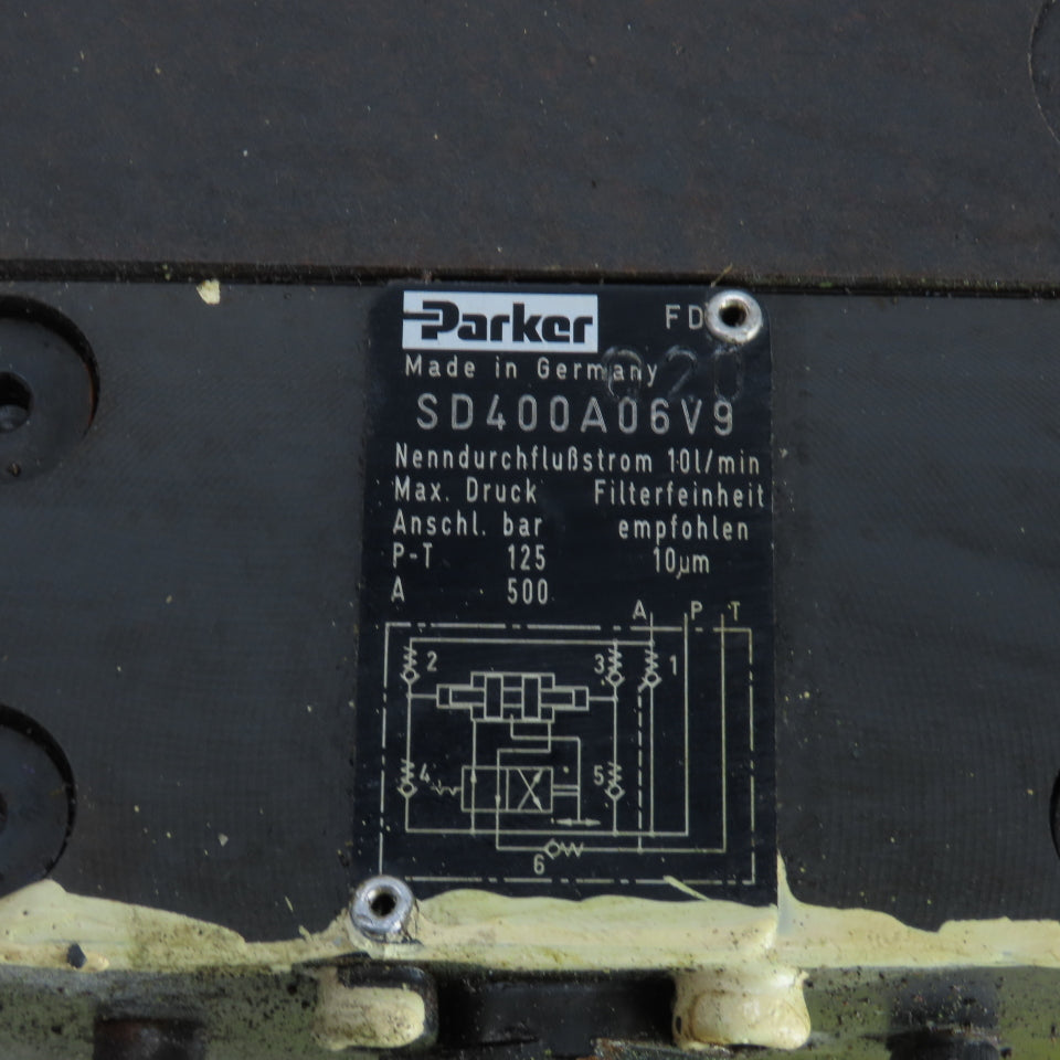 Parker SD400A06V9 Pressure Control/Intensifier 500 Bar In 125 Bar Out