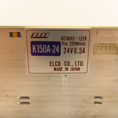 Elco K150A-24 85-132V Input 24VDC Output Power Supply 6.5A