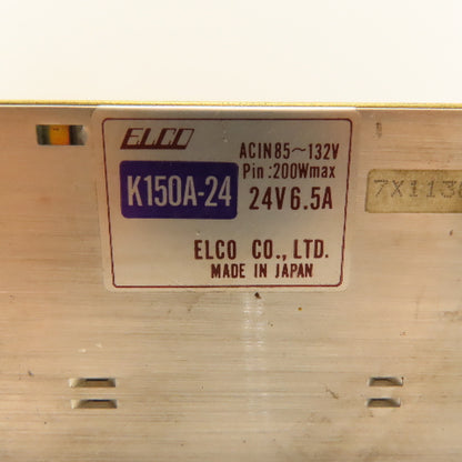 Elco K150A-24 85-132V Input 24VDC Output Power Supply 6.5A
