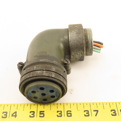 Amphenol MS3108B24-10S Size 24 7 Pin Female Circular Connector 90° Elbow