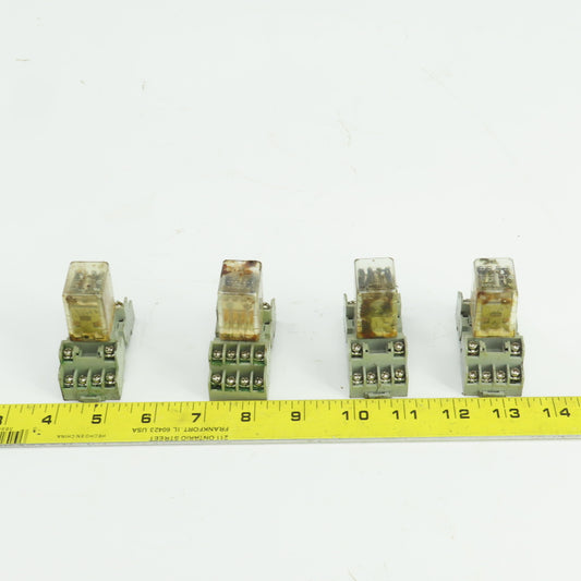 Potter & Brumfield KHU-17A11-120 Relay W/Base 27E894 120VAC 1/10 HP 3A Lot Of 4