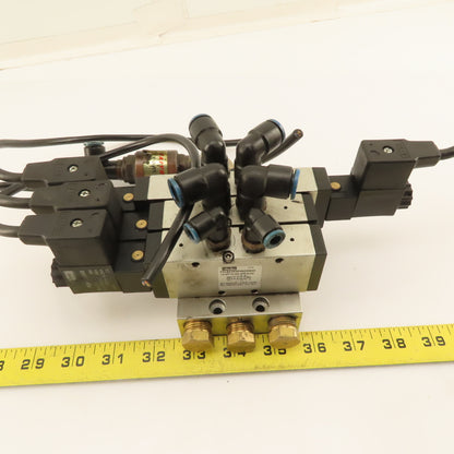 Parker P2LBZ592ESNDBB49 2 Way Solenoid Valve Bank 5/3 Way W/ Check Manifold 24V