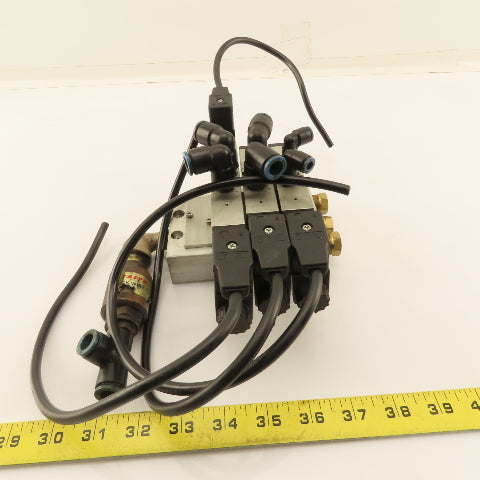 Parker P2LBZ592ESNDBB49 2 Way Solenoid Valve Bank 5/3 Way W/ Check Manifold 24V