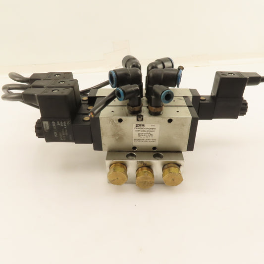 Parker P2LBZ592ESNDBB49 2 Way Solenoid Valve Bank 5/3 Way W/ Check Manifold 24V