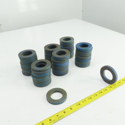 3" OD x 1-3/4" ID x 3/8" Thick Blue Plastic Washer Lot Of 57