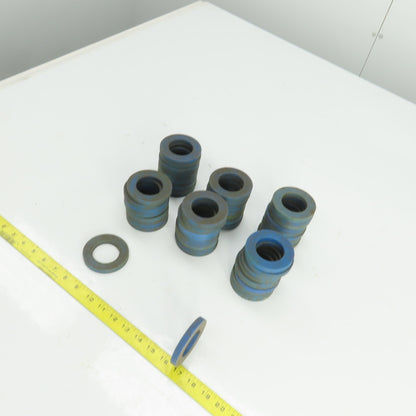 3" OD x 1-3/4" ID x 3/8" Thick Blue Plastic Washer Lot Of 57