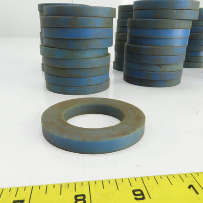 3" OD x 1-3/4" ID x 3/8" Thick Blue Plastic Washer Lot Of 57
