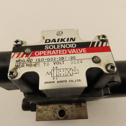 Daikin JSO-G02-2BP-20 5/3 Way Single Solenoid Hydraulic Valve Manifold 24VDC