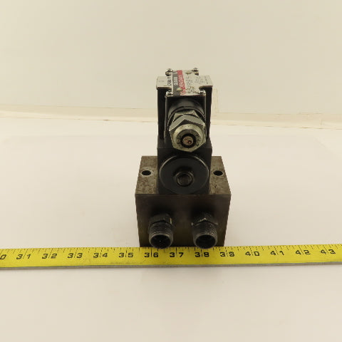 Daikin JSO-G02-2BP-20 5/3 Way Single Solenoid Hydraulic Valve Manifold 24VDC