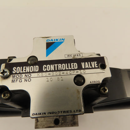 Daikin KS0-G02-4CP-10 Double Solenoid Hydraulic Valve Manifold Check Valve 24V