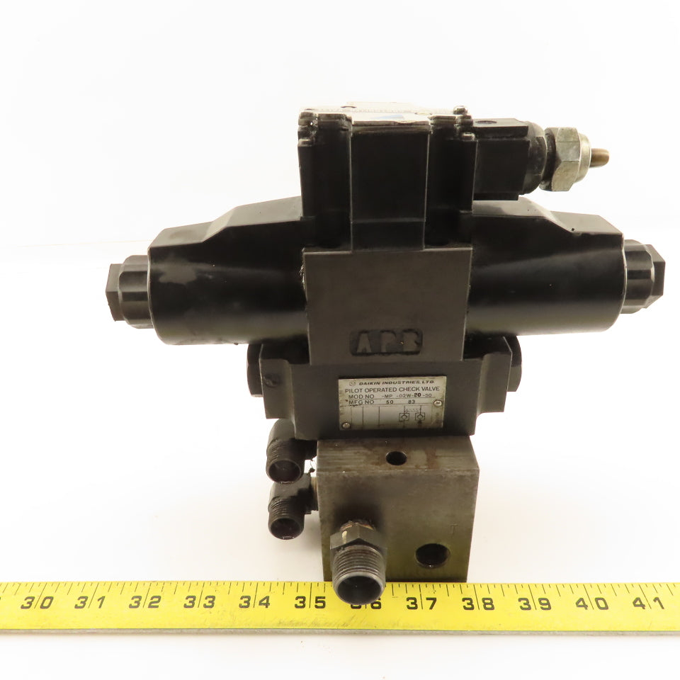 Daikin KS0-G02-4CP-10 Double Solenoid Hydraulic Valve Manifold Check Valve 24V