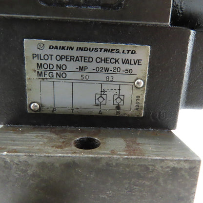 Daikin KS0-G02-4CP-10 Double Solenoid Hydraulic Valve Manifold Check Valve 24V