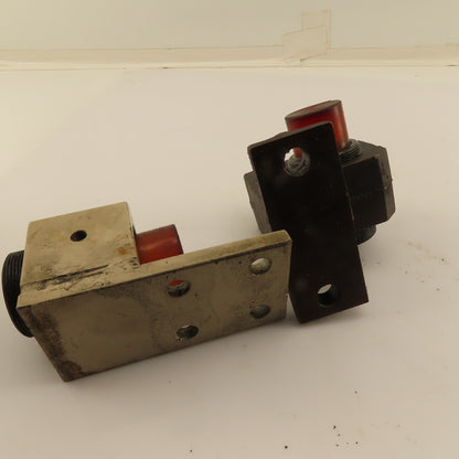 Rubber Tip Adjustable Overtravel Stop Bumper On Bracket Lot Of 2