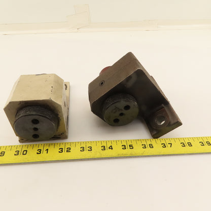 Rubber Tip Adjustable Overtravel Stop Bumper On Bracket Lot Of 2