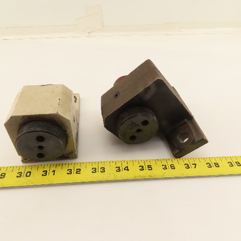 Rubber Tip Adjustable Overtravel Stop Bumper On Bracket Lot Of 2
