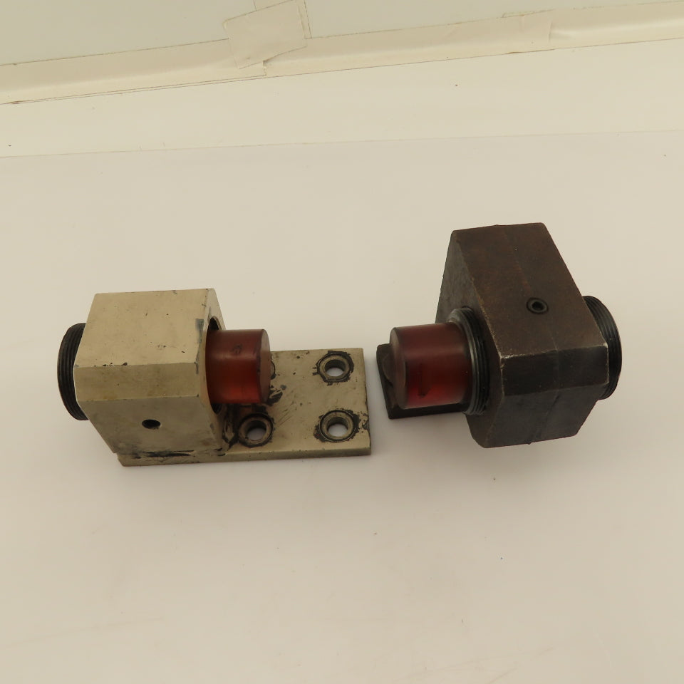 Rubber Tip Adjustable Overtravel Stop Bumper On Bracket Lot Of 2